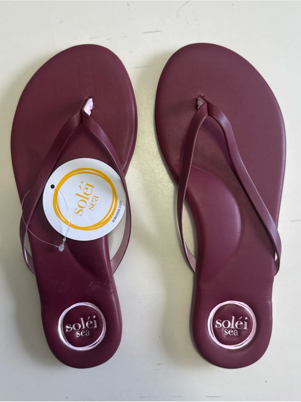 SOLEI SEA SANDALS WOMEN'S INDIE CLARET PINK VEGAN FLIP FLOPS SZ 6 7 9 10 NEW